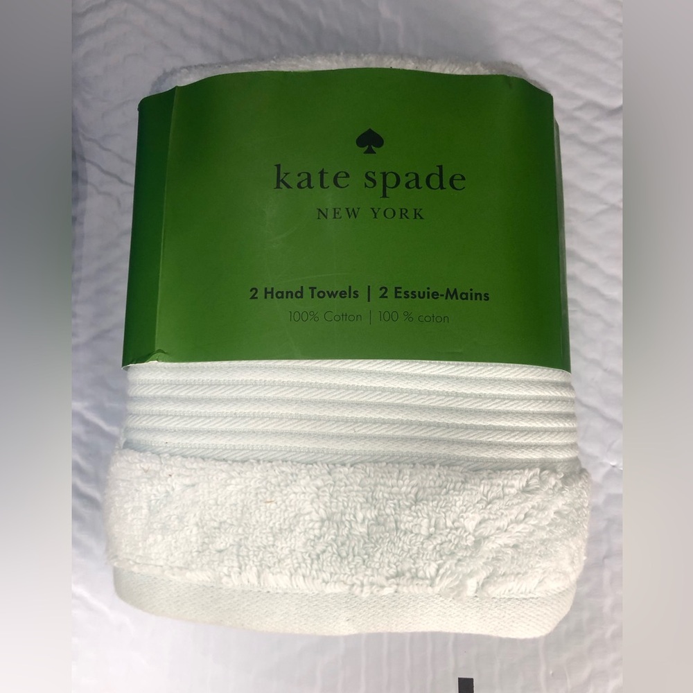 Set of 2 White Kate Spade Hand Towels